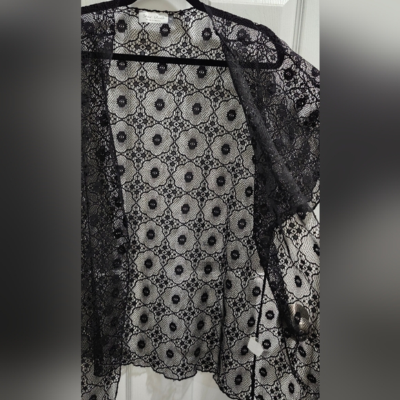 Star Vixen black lace open kimono cardigan women's size 1x - Picture 3 of 6